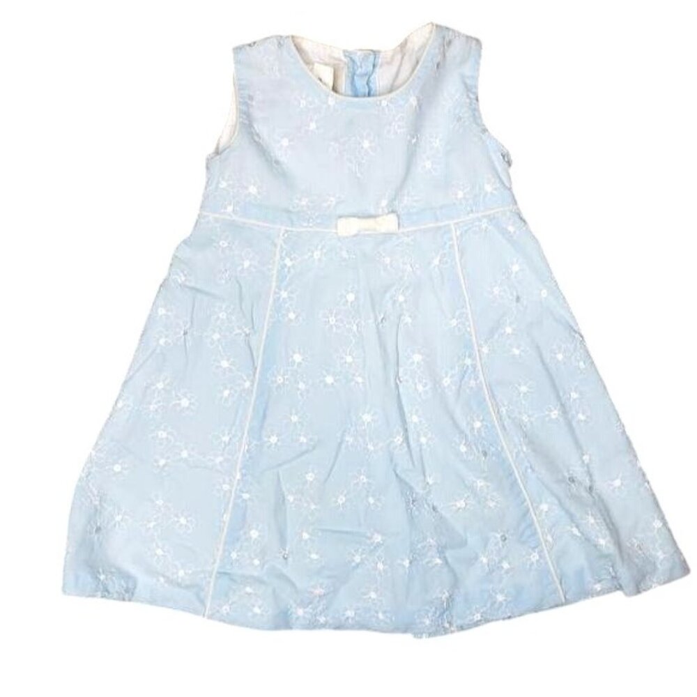 Strasburg Blue Embroidered Floral Dress 18M 100% Cotton sundress easter dress